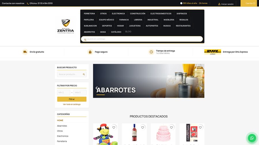 Vista de proyecto web — Tienda departamental multicategoría